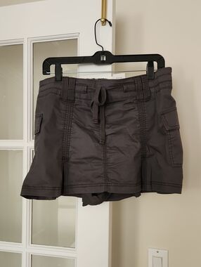 Hollister Women's Dark Gray Cargo Skort with Drawstring Waist NWT